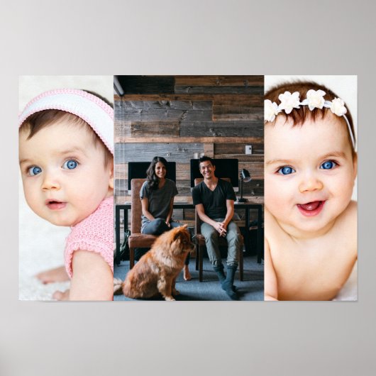 3 FotoCollage Custom Personalisiert Poster (Vorne)