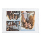 3 FotoCollage mit 1 Textzeile Kissenbezug (Rückseite)