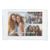 3 FotoCollage mit 1 Textzeile Kissenbezug (Vorderseite)