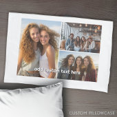 3 FotoCollage mit 1 Textzeile Kissenbezug