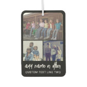 3 FotoCollage mit Skripttext - Schwarz-weiß Autolufterfrischer (Vorderseite)