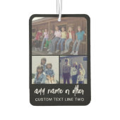 3 FotoCollage mit Skripttext - Schwarz-weiß Autolufterfrischer (Rückseite)