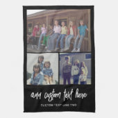 3 FotoCollage mit Skripttext - Schwarz-weiß Geschirrtuch (Vertikal)