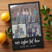 3 FotoCollage mit Skripttext - Schwarz-weiß Geschirrtuch