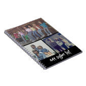 3 FotoCollage mit Skripttext - Schwarz-weiß Notizblock (Rechte Seite)