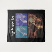 3 FotoCollage mit Skripttext - Schwarz-weiß Wandteppich (Vorderseite (Horizontal))