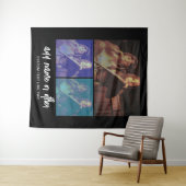 3 FotoCollage mit Skripttext - Schwarz-weiß Wandteppich (Beispiel (Horizontal))