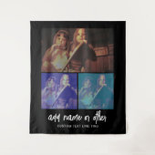 3 FotoCollage mit Skripttext - Schwarz-weiß Wandteppich (Vorderseite)