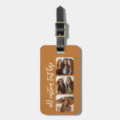 3 FotoCollage mit trendigem Bounce Skript Gepäckanhänger (Vorderseite vertikal)