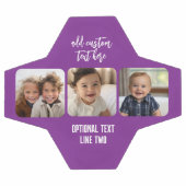 3 FotoCollage mit trendigem Bounce-Skript - lila Fußball (Flach)