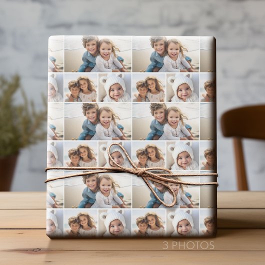 3 FotoCollage mit weißem Hintergrund Geschenkpapier