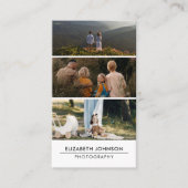 3 FotoCollage Moderne Fotografie Visitenkarte (Vorderseite)