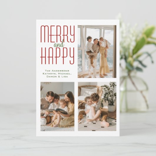 3 FotoCollage Moderne Minimalistische Weihnachten (Stehend Vorderseite)