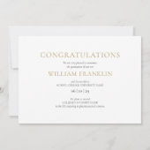 3 FotoCollage Moderner Gold-Abschluss Ankündigung (Rückseite)