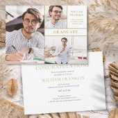 3 FotoCollage Moderner Gold-Abschluss Ankündigung