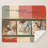 3 FotoCollage Rustikaler Abstrakter Personalisiert Sherpadecke (Vorderseite (Horizontal))