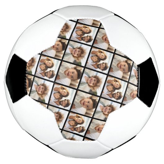 3 FotoCollage - Stagased Pattern - Schwarz Fußball (Gedreht)