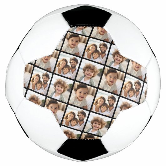 3 FotoCollage - Stagased Pattern - Schwarz Fußball (Vorderseite)