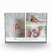 3 FotoCollage White New Baby Keepake Fotoblock (Vorderseite)