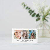 3 Fotografie Weiße Minimalistische Visitenkarte (Stehend Vorderseite)