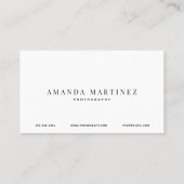 3 Fotografie Weiße Minimalistische Visitenkarte (Rückseite)