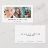 3 Fotografie Weiße Minimalistische Visitenkarte (Vorne/Hinten)