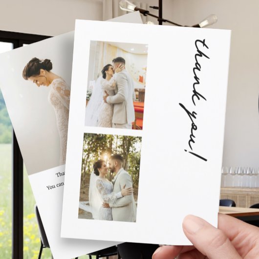 3 Fotografien Personalisierte Hochzeit Dankeskarte