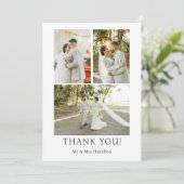 3 Fotografien Personalisierte Hochzeit mit Nachric Dankeskarte (Stehend Vorderseite)