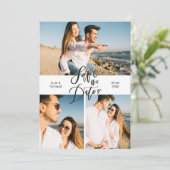 3 Fotolage Modern Script Einladung (Stehend Vorderseite)