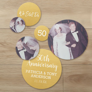 3 Fotos 50. Gold Wedding Anniversary Party Konfetti