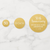 3 Fotos 50. Gold Wedding Anniversary Party Konfetti (Rückseiten)