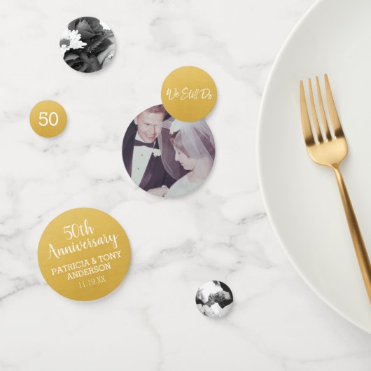 3 Fotos 50. Gold Wedding Anniversary Party Konfetti (Gruppe)