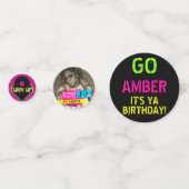 3 Fotos & Age| Checkerboard 80's/90's Neon Retro Konfetti (Rückseiten)