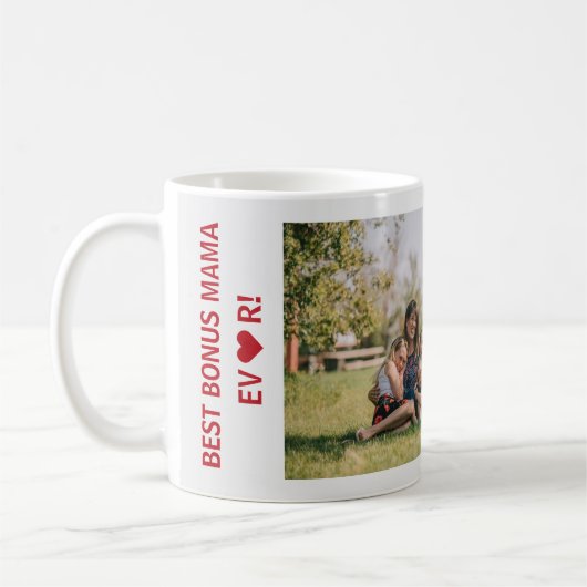 3 Fotos Bester Bonus Mama Ever Herzklopfen Foto Co Kaffeetasse (Links)