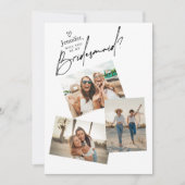 3 Fotos Bridesmaid Vorschlag für eine Karte Vorlag (Vorderseite)