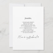 3 Fotos Bridesmaid Vorschlag für eine Karte Vorlag (Rückseite)