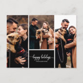 3 Fotos Collage Happy Holidays Christmas Black Postkarte (Vorderseite)