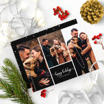 3 Fotos Collage Happy Holidays Christmas Black Postkarte<br><div class="desc">3 Fotos Collage Happy Holidays Weihnachten Schwarze Postkarte</div>