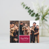 3 Fotos Collage Happy Holidays Moderne Weihnachten Postkarte (Stehend Vorderseite)