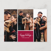 3 Fotos Collage Happy Holidays Moderne Weihnachten Postkarte (Vorderseite)