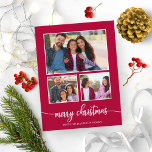 3 Fotos Collage Niedlich Script Frohe Weihnachten Postkarte<br><div class="desc">3 Fotos Collage Niedlich Script Frohe Weihnachts-Postkarte</div>