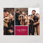 3 Fotos Collage Stilvolle Schrift Frohe Weihnachte Postkarte (Vorderseite)