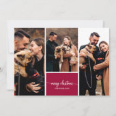 3 Fotos Collage Stilvoller Schriftart Frohe Weihna Einladung (Vorderseite)