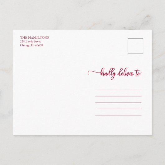 3 Fotos Collage Warm wünscht Einfache Weihnachten Postkarte (Rückseite)