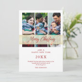 3 Fotos Collage Weihnachtshandschrift Karte (Stehend Vorderseite)