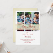 3 Fotos Collage Weihnachtshandschrift Karte (Vorderseite/Rückseite Beispiel)