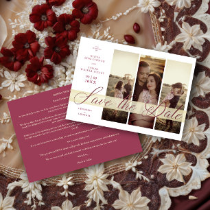 3 Fotos Couple in Liebe Einfach Elegantes Script Save The Date