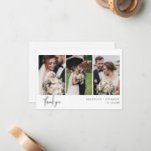 3 Fotos Cursive Script Hochzeit Vielen Dank Mitteilungskarte (Vorderseite/Rückseite Beispiel)