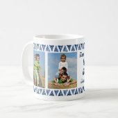 3 Fotos & Custom Typografy - Blue Border Uncle Kaffeetasse (Vorderseite Links)