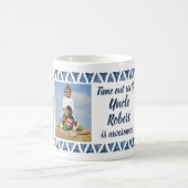 3 Fotos & Custom Typografy - Blue Border Uncle Kaffeetasse (Mittel)